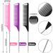 3-Piece Magnetic Wrist Sewing Pincushion & 6-Piece Stainless Steel Rat Tail Comb Set - Black Purple Rose Red - Buy Online on GoSupps.com