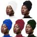 OAOLEER 5 Pieces Stretch Jersey Turban Head Wrap Knit Headwraps Urban Hair Scarf Solid Color Ultra Soft Extra Long Breathable Head Band Tie for Women White black royal Blue red dark Green