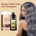 Zankie Silver gray hair color shampoo natural hair color shampoo 6in1 hair dye covers gray hair longlasting color shampoo for men and women for gray hair 500 ml - Buy Online on GoSupps.com