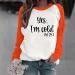 oelaio Womens I'm Yes Cold Me 24:7 Printed Funny Sweatshirt Raglan Long Sleeve Crewneck Letters Casual Loose Pullover Top Orange - Buy Online on GoSupps.com