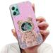 Tivenfezk Nadoli for Xiaomi Redmi Note 12 4g Treisand B r Astronaut Hidden Stand Shell caricature glitter astronaut stand Soft silicone bling cell phone cover through view protective cover Xiaomi Redmi Note 12 4g pink