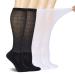 BampooPanPa 4 Pairs Diabetic Bamboo Socks No-Binding Top Seamless Toe Over The Calf Cushioned Sole Socks for Women&Men 10-13 2 White/2 Black
