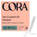 Cora Organic Applicator Tampons | Super Absorbency | 100% Cotton Core, Unscented, BPA-Free Compact Applicator | Leak Protection, Easy Insertion, Non-Toxic | 36 Count 36 Count (Pack of 1)