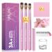 Saviland Acrylic Nail Brushes for Beginners: 3PCS Acrylic Nail Brush Set Size 14 10 6 Nail Brushes for Acrylic Application Pink Handle Acrylic Powder Brush Sturdy Kolinsky Hair Brush Nail Art Kit A2-3PCS Acrylic Nail Brush Set