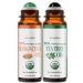 BodyJ4You Frankincense + Tea Tree Essential Oil Roll On Duo - Pure 100% USDA Organic MCT Coconut Oil - Green Aventurine and Black Obsidian Stone Rollers - Pulse Point Grounding Targeted Spots Cuticles