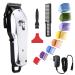 Professional Cordless Hair Clippers for Men Hair cuttings Kit Mens Beard Trimmer for Home Barber Silver