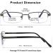 Madison Avenue 3 Pack Metal Half Frame Blue Light Blocking Reading Glasses for Men +0.0 Mix Color - Spring Hinge Design - Buy Online on GoSupps.com