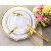 100 Pack Premium 9 Oz Clear Plastic Cups with Gold Rim - Disposable Party Drinking Cups for Wedding and Events - Buy Online on GoSupps.com