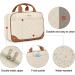 CLUCI Leather Toiletry Bag for Women - Water-Resistant Travel Organizer with Hanging Hook | Beige/Brown - Buy Online on GoSupps.com