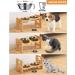 Vantic Adjustable Elevated Dog Bowls Stand with Stainless Steel Bowls - Durable Bamboo Raised Feeder for Dogs and Cats - Buy Online on GoSupps.com
