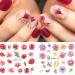 Summer Blooming Flower Nail Art Stickers - Chrysanthemum, Peony & Butterfly Designs | 12 Water Transfer Decals for Manicure - Buy Online on GoSupps.com
