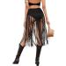 Verdusa Women's High Waisted Fringe Shorts - Small Black | Rave Dance Bottoms - Buy Online on GoSupps.com