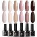 Ur Sugar uv nail polish nude color brown gel set 6 colors shellac nude pink gel for gelail diy nail art kit for valentine's day wedding dating Christmas weekend party natural