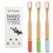 NEW: Greenable Children Nano toothbrush made of bamboo 3 Set - 10 000 extra soft bristles - gum -friendly - 100% BPA -free - Bamboo toothbrush - vegan & environmentally friendly hand toothbrush children (colorful)