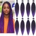 LDMY Pre-Stretched Braiding Hair Extensions-8PCs 26inch Braids Extensions Omre Lila Synthetic Kanecalon Braids Kunsthaar/PC Black-Purple