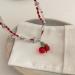 Beaded Cherry Choker Necklace for Women Teen Girls Bohemia Crystsal Bead Choker Sweet Clavicle Chain Jewelry Gift Women Cherry Pendant Necklace Delicate Lightweight and Comfortable Necklace - Buy Online on GoSupps.com