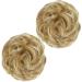 SARLA 2PCS Messy Hair Bun Hair Piece Small Scrunchies in Honey Blonde/Bleach Blonde - Updo Hair Extensions for Women & Girls - Buy Online on GoSupps.com