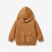 PatPat Toddler Hoodie 5-6 Years Brown | Boy Girl Solid Color Textured Sweatshirt with Pocket - Buy Online on GoSupps.com