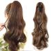 Clip in braid hair part like real hair ponytail hair extension wavy cheap ponytail extension with butterfly clip 18 "(45cm) light brown 45 cm light brown