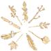 16-Piece Metal Leaf Hair Clips Set | Vintage Retro Hair Pins | Gold Silver Barrettes for Women Girls | Crystal Bobby Pins | Minimalist Decorative Hair Accessories - Buy Online on GoSupps.com