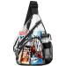 HULISEN Clear PVC Sling Bag Stadium Approved, Backpack with Adjustable Strap Black