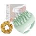 Aimike scalp massage brush shampoo brush environmentally friendly silicone shampoo hairbrush for peeling and stimulate hair growth reduces dandruff scalp massager for wet dry hair (green) 1 stick head massage device green