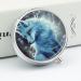 Round Blue Fox Print Pill Box - 3 Compartment Decorative Metal Organizer - Portable Pocket Medicine Case - Buy Online on GoSupps.com