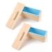 DOYOLLA Silicone Soap Loaf Molds Wood Box w/ Wooden Covers for Homemade 42oz Soap Produce, Set of 2, (Total 84oz), Random Color