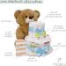 Milaboo Blue Diaper Cake with Cozy Teddy Bear | High-Quality Newborn Gift | Unique Personal Baby Gift for Birth | Organic Hipp Products - Buy Online on GoSupps.com