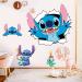 SKTWTL 3D Lilo and Stitch Wall Stickers Children Cartoon Wall Decals Bedroom Background Wall Decoration PVC Wall Decor for Nursery Kids Paly Room Living Room Bedroom (16.5X23.6) inch W04