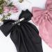 3 PCS Big Bow Hair Clips Beige+ Pink + Black Hair Bow Solid Color Hair Bow French Bowknot Hairpin Hair Clip with Long Silky Satin Tail Large Hair Bows for Women and Girls - Buy Online on GoSupps.com
