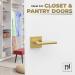 Modern Satin Brass Door Lever | One-Sided Turnable Handle for Cupboard & French Doors | Universal Fit Left or Right-Handed | 1 Pack - Buy Online on GoSupps.com