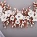 Chargances Wedding Brides Flower Crystal Hair Comb Bridesmaid Leaf Rhinestone Hair Vine Comb Handmade Hair Accessories for Women Girls Porm Head Pieces (Rose Gold) - Buy Online on GoSupps.com