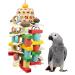 Parrot toys hanging toys multi-colored wave sittich toys chewing toys bite paper cardboard cardboard for budgie accessories sittich budgie and similarly large pets mqupin M-45cm