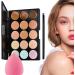 REMEK Cream Concealers Pure Full Coverage Cosmetic Cream Makeup Kit | Makeup Concealer 15 Colours and 1 Makeup Brushes and 1 Puff Egg - Buy Online on GoSupps.com