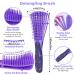 Detangling Brush Rat Tail Combs Wide Tooth Set - 8PCS | For Natural, Curly, Wavy Hair | Wet & Dry Hair Detangler with Clips for Men, Women, Kids - Buy Online on GoSupps.com