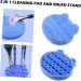 FRCOLOR Silicone Scrubbers 2 1 Makeup Brush Holder Silicone Facial Scrubber Brush Scrubber Cosmetic Brush Cleaning Mat Makeup Cleaner Mat Makeup Brush Drying Holder Silica Gel Bracket 11x10cm Blue - Buy Online on GoSupps.com