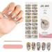 Kalolary 20PCS Nail Gel Polish Strips Full Wraps Nail Polish Stickers Cured Gel Nail Strips Self-Adhesive Gel Nail Wrap Stickers Decals with Nail File and Stick(UV/LED Lamp Required) NJTZ-15
