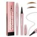 Horuili® 3D Eyebrow Pencil Waterproof Eyebrow Pencil with 4 Split Tips, Liquid Eyebrow Pencil, Long Lasting Natural Eyebrow Pencil, Eye Makeup Eyebrow Pencil, 2pcs