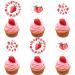 24 Pack Strawberry Cupcake Toppers Strawberry Birthday Baby Shower Summer Fruit Theme Decorations Party Supplies Dessert Ornaments Pink Berry Themed Cake Decors for Girl