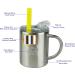 Housavvy 10 Oz Kids Stainless Steel Cups - Insulated, Spill Proof Toddler Cups with Straws, Lids, and Handles - BPA Free Sippy Cups for Toddlers - Silver-Duck Design - 4 Pack - Buy Online on GoSupps.com