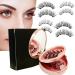 Magnetic Eyelashes without Eyeliner 3D Dual Magnetic False Eyelashes Natural Look Extension Light Weight & Reusable Magnetic Eyelashes Kit with Applicator Tweezers No Glue Needed