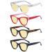 Eyekepper 4 Pack Oversized Blue Light Filter Glasses Women Cat Eye Computer Reading Glasses Yellow Tinted +1.00 Blue Light Blocking-b60-4 Pairs 1.0 x