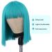 WIGER Teal Blue Bob Wig - Short Straight Synthetic Hair Full Wig for Women - Ideal for Cosplay or Party Look - Buy Online on GoSupps.com