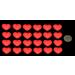 24 x Edible 3D 30mm Icing Red Hearts 20 colours toppers decorations cake (Red)
