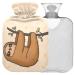 Naanle sweet sloth cartoon hot bottle with reference transparent hot water bottle 2l large hot hot water bottle for bed hand feet heat pain relief heat and cold therapy