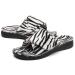 SOLLBEAM Women's 8.5 Zebra Fuzzy House Slippers with Arch Support and Orthotic Heel Cup - Buy Online on GoSupps.com