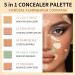 5-in-1 FALOCUTUS Correcting Concealer Palette with Makeup Brush - Full Coverage Cream Color Corrector for Face Camouflage and Blemish Concealing - Buy Online on GoSupps.com