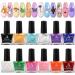 Biutee Nail Stamping Polish Kit 12 Colors Nail Art Stamp Polish Set White Black Red Manicure Print Fingernail Stamp print Polish for Stamping Plates Holiday (Air Dry) poly nail gel