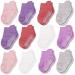 CozyWay Baby Non-Slip Baby Socks Toddler Socks With Grippers Ankle Style 1-3 Years Girls 12 Pairs